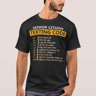 Grappige senioren sms'en code vaderdag t-shirt