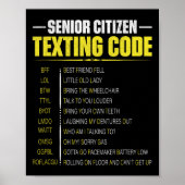 Grappige seniorenburger sms code Vaderdag Poster (Voorkant)