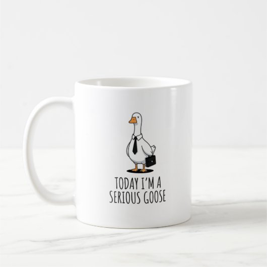 Grappige Serieuze Gans Kantoor Koffiemok (Links)