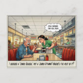 Grappige serveerster leven restaurant humor postk briefkaart (Voorkant)