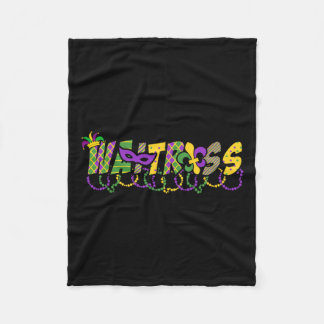 Grappige serveerster Mardi Gras Shirt Festival Par Fleece Deken