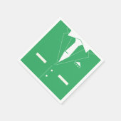 Grappige servetten met aangepaste naam Groene pak  (Hoek)