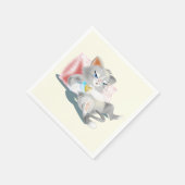 Grappige Servetten met Baby Cat - (Hoek)