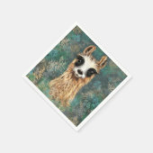 Grappige servetten met nieuwsgierige Baby Llama (Hoek)