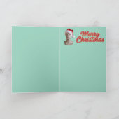 Grappige Sfinx Claus Kerstkaart Feestdagen Kaart (Binnen)