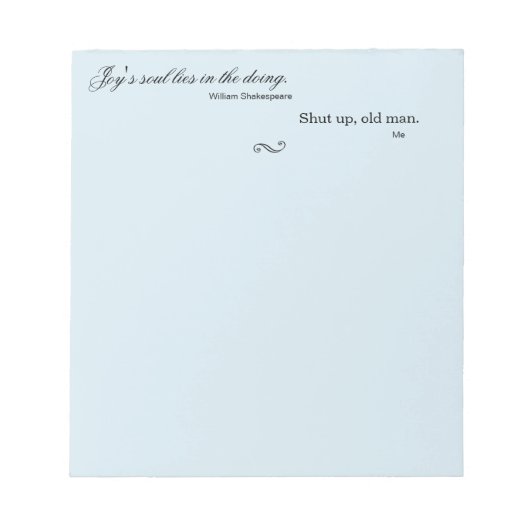 Grappige Shakespeare-quote Notitieblok (Voorkant)