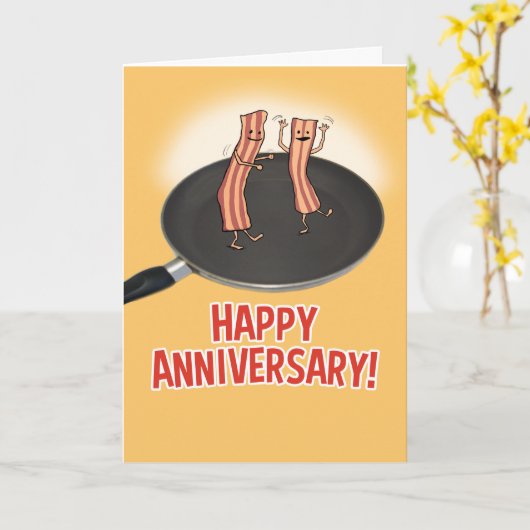 Grappige Shakin Mijn Jubileum van het Bacon Kaart (Gele Bloem)