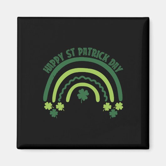 Grappige Shamrock Borst Regenboog Ierse St Patrick Magneet (Voorkant)