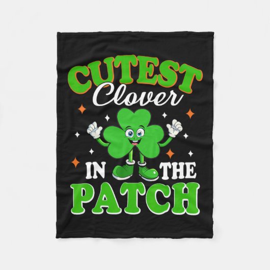 Grappige Shamrock Grappigste Klaver In De Patch St Fleece Deken (Voorkant)