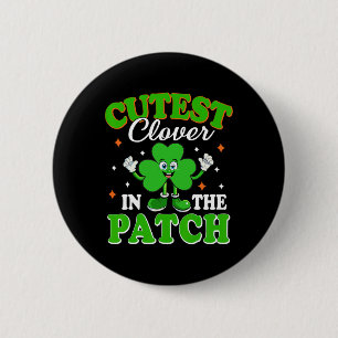 Grappige Shamrock Grappigste Klaver In De Patch St Ronde Button 5,7 Cm