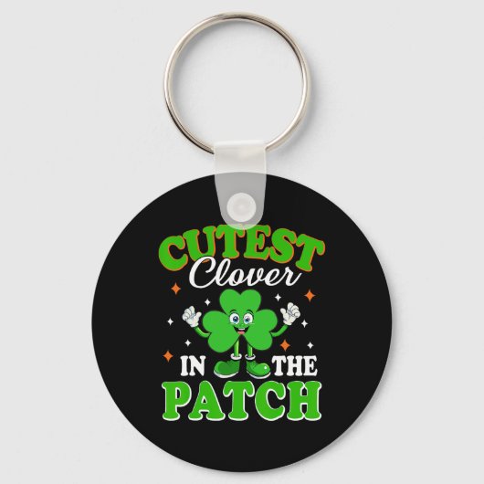 Grappige Shamrock Grappigste Klaver In De Patch St Sleutelhanger (Voorkant)