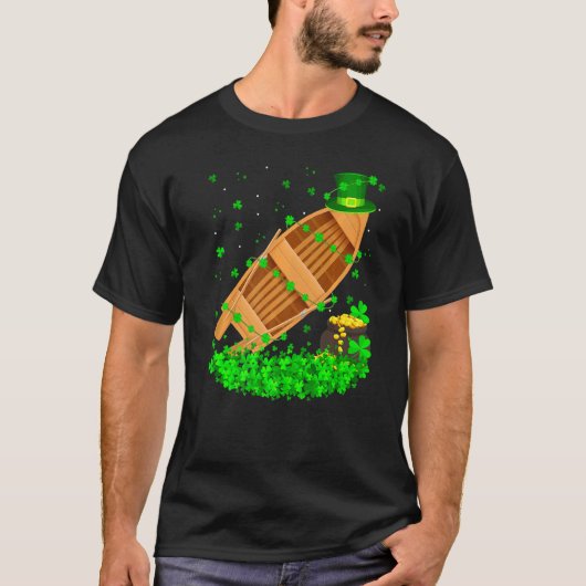 Grappige Shamrock Kabouter Hoed Vissersboot St Pat T-shirt (Voorkant)