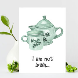 Grappige Shamrock Koffiepot St. Patrick's Dag Kaar Aankondiging