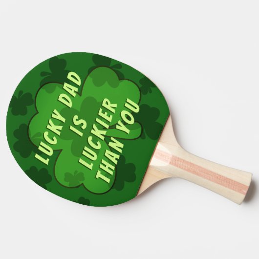 Grappige Shamrock St Patrick's Day Ping Pong Paddl Tafeltennisbatje (Zijkant)