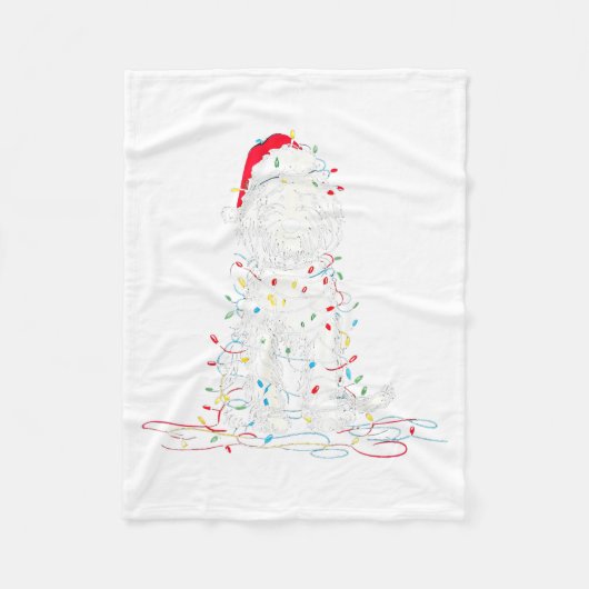 Grappige Sheepadoodle Kerst Grafische Hondenlichte Fleece Deken (Voorkant)
