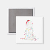 Grappige Sheepadoodle Kerst Grafische Hondenlichte Magneet (Voorkant / Achterkant)