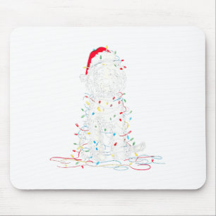 Grappige Sheepadoodle Kerst Grafische Hondenlichte Muismat