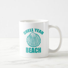 Grappige Shell Yeah Beach Pun Koffiemok