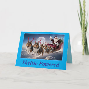 Grappige Sheltie Kerstvakantie Feestdagen Kaart