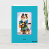 Grappige Sheltie Rockster Kaart (Achterkant)