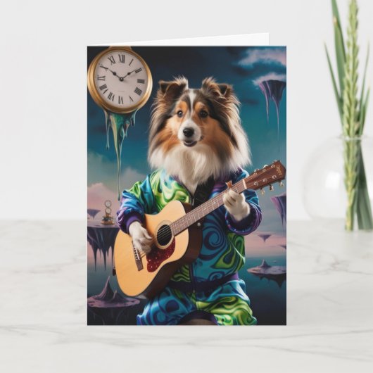 Grappige Sheltie Rockster Kaart (Voorkant)