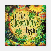 Grappige Shenanigans Groene Ierse Klaver Magneet (Voorkant)