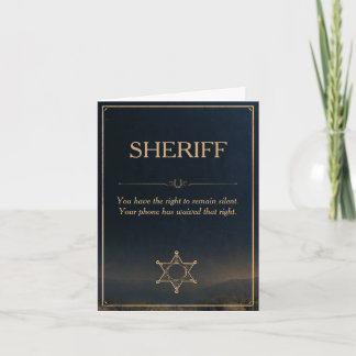 Grappige Sheriff Felicitaties Recht om te Zwijgen Kaart