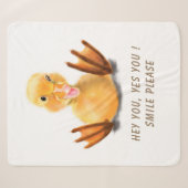 Grappige Sherpa-deken Happy Duck - Aangepaste teks Sherpa Deken (Voorkant (horizontaal))