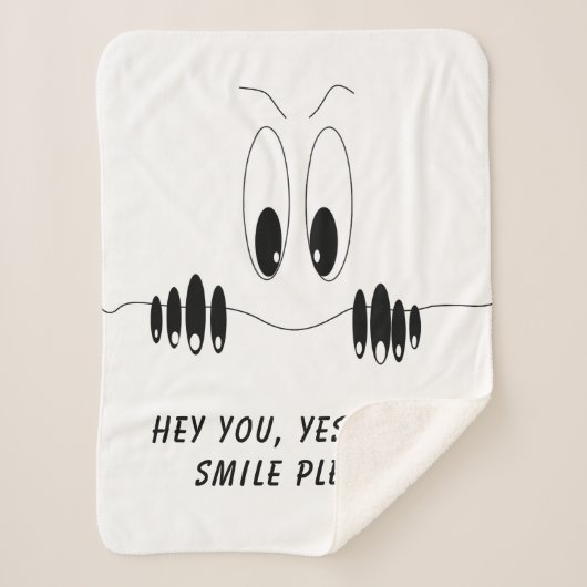 Grappige Sherpa Deken met Curiosity Eyes - Smile (Voorkant)