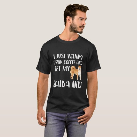 Grappige Shiba Inu En Koffie Liefhebber Gift Idee  T-shirt (Voorkant volledig)