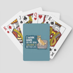 Grappige Shiba Inu-hond Citaat Bank Illustratie Pokerkaarten