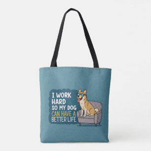 Grappige Shiba Inu-hond citaat bankillustratie Tote Bag