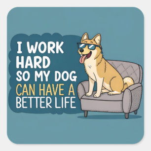 Grappige Shiba Inu-hond citaat bankillustratie Vierkante Sticker