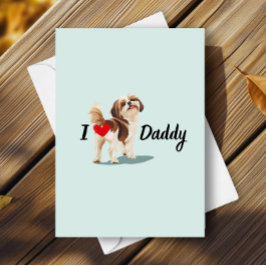 Grappige Shih Tzu Dog Bum Butt met Heart Fathers D Kaart