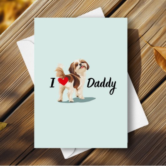 Grappige Shih Tzu Dog Bum Butt met Heart Fathers D Kaart