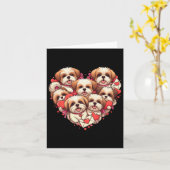 Grappige Shih Tzu Hart Valentijn Shih Tzu Vrouwen  Kaart (Gele Bloem)