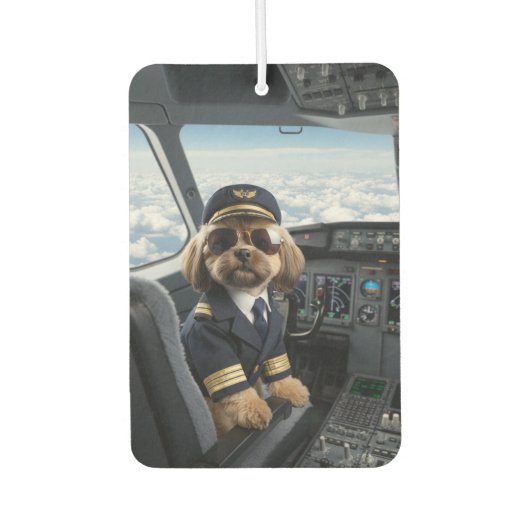 Grappige Shih Tzu Piloot Aangepaste Auto Geurversc Luchtverfrisser (Voorkant)