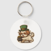 Grappige Shih Tzu St.Patrick's Day Sleutelhanger (Voorkant)