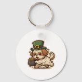 Grappige Shih Tzu St.Patrick's Day Sleutelhanger (Achterkant)