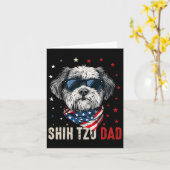 Grappige Shih Tzu Vader Usa Stars 4 juli Vaderenda Kaart (Gele Bloem)