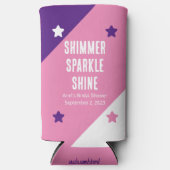 Grappige "Shimmer Sparkle Shine" bruiloft gunsten Seltzer Blikjeskoeler (Voorkant)