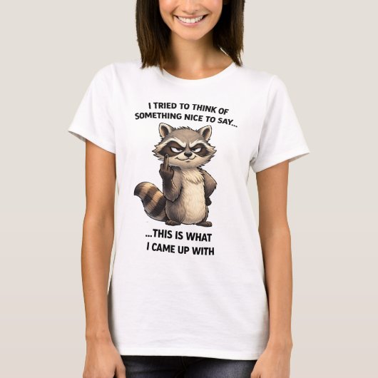 Grappige shirt met sarcastische wasbeerhouding (Voorkant)