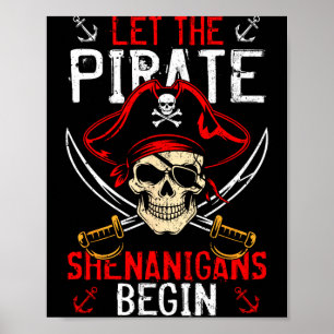 Grappige shirts skelet kruisbeenderen piraat poster