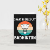 Grappige Shuttle Badminton Speler  Kaart (Gele Bloem)