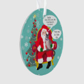 Grappige Siamese kat bezoeken Santa Custom Christm Ornament (voorkant)