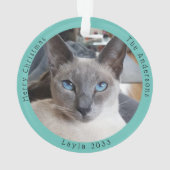 Grappige Siamese kat bezoeken Santa Custom Christm Ornament (achterkant)