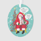 Grappige Siamese kat bezoeken Santa Custom Christm Ornament (voorkant)