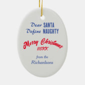 Grappige siamese kat definiëren stoute kerst keramisch ornament (Achterkant)