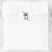 Grappige Siamese kat gemorste mayonaise Ronde Sticker (Tas)