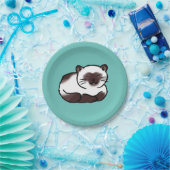 grappige siamese kat papieren bordje (Feest)